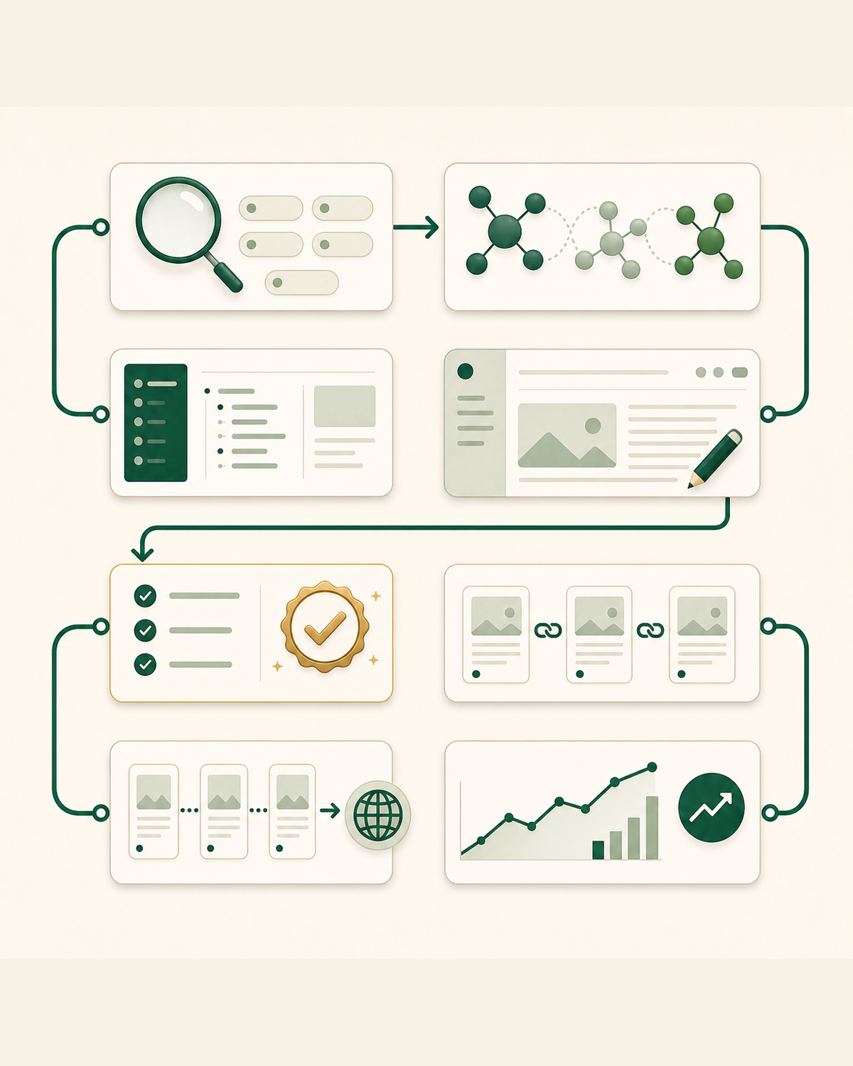 SEO content workflow from keyword research through publishing and performance monitoring
